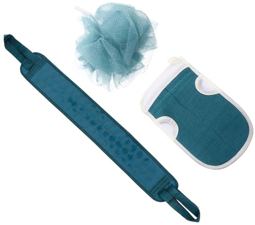 Fibre Végétale Moufles Exfoliants de Bain pour Gommage 3 Pièces | Set de Trois Accessoires, Usage Pratique Bain, Format Portable et Doux, pour Coéquipiers ou Famille