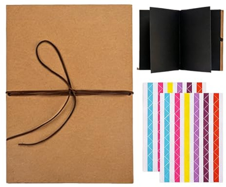 Álbum de Fotos Plegable Acordeón, Álbum de Fotos Scrapbook DIY, Álbum Fotos para Pegar y Escribir, Kraft Plegable Libro para Manualidades, para regalar en cumpleaños, bodas o como regalo, 18 x 11.6 cm