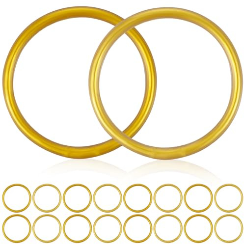 WATIIFUFU 18 Pezzi Braccialetti in Silicone Oro Brillantezza, Leggeri e Comodi da Indossare, Set di Bracciali alla Moda per Donna e Ragazza, Accessori Versatili per Ogni Occasione