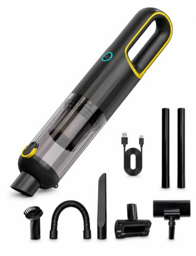 YCKJXSMA Aspirateur à main sans fil pour voiture - 20 000 Pa, 2 modes, USB-C