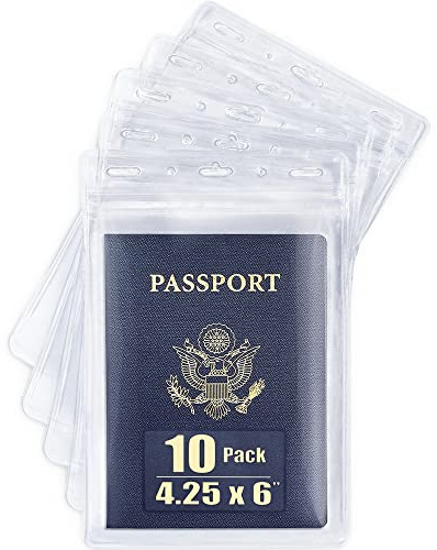 MIFFLIN Passfodral (klar, 10-pack), extra stor (XXL) ID-namnbricka, vattentät vertikal korthållare i plast