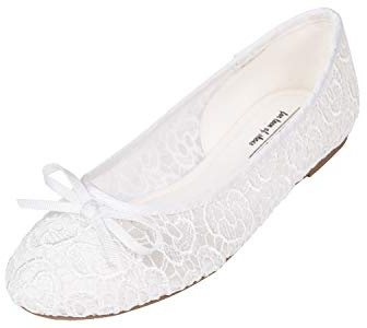 Feversole Round Toe Lace Ballet Crochet Flats,Scarpe comode e traspiranti da Donna, comode Scarpe traspiranti da Donna con Punta Tonda e Lacci