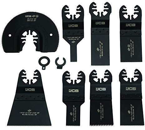 JCB JCB-PTA-MT8-NA 8pc 8 Piece Wood Metal oscillating Multi Tool Blade Set