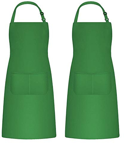 Catime 2 STK Kochschürze für Männer Damen, Backschürze mit 2 Taschen für Küche, Malerschürze Erwachsene Latzschürzen Apron Einstellbar für Gartenarbeit