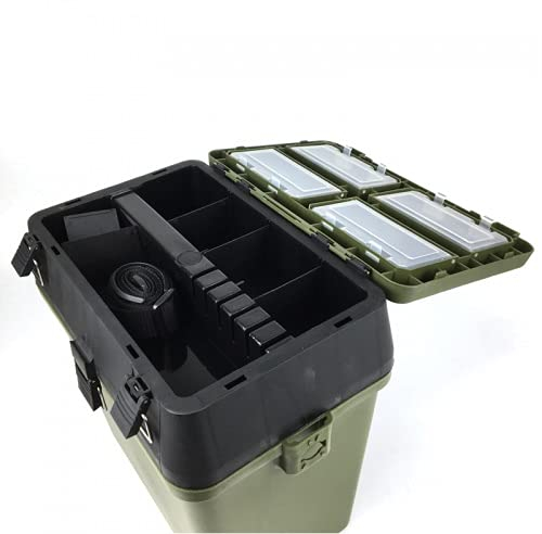 Pondlife Multi Angel-Koffer-Rucksack mit 4 Tackle-Boxen für Angelzubehör im Deckel NO.14