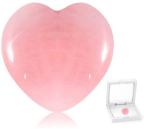 Rose Quartz Crystals Heart Worry Stones Anxiety Palm Stone Healing Chakra Gemstone for Reiki Meditation Chakra Healing Wicca Collectors Therapy Stress Relief Pocket Thumb Mini Crystals