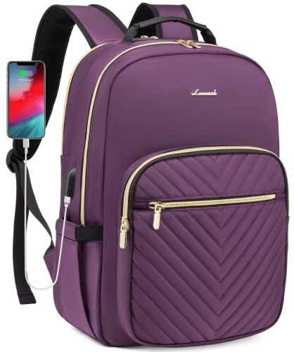 LOVEVOOK Laptop Backpack for Women 15.6 Inch, Womens Backpacks Rucksack | for Work Business Travel School College With USB Port, Lightweight Back Pack Computer