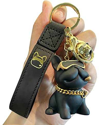 Personalisierte Bulldogge Schlüsselanhänger, Asudaro Französische Bulldogge Anhänger Harz Hund Schlüsselanhänger Kawaii Cartoon Anhänger Personalisierte Bulldogge Schlüsselanhänger