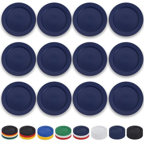 Berglander Assiettes en plastique 12 pièces 25cm, EUR bleu plates réutilisables, assiettes à salade, bols de pâtes, vaisselle facile à transporter pour la maison, jardin, pique-, camping