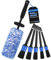 Microfiber Car Wheel Cleaning Brush Kit with Detailing Brushes, Long & Flat Alloy Wheel Cleaner Brush Tyre Rim Brush Tool for Auto Truck Motorcycle Wheel Barrel Spoked Scratch Free Wash