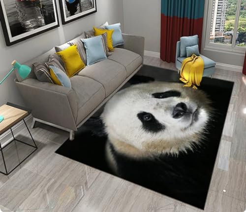 KIESEY Panda Print Bambus Teppich Wohnzimmer Schlafzimmer Türmatte Küche Eingang Dekoration rutschfeste Fußmatte 80x150cm