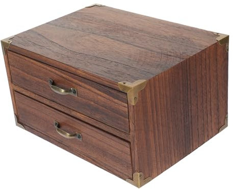 OFFSCH Kasten Schubladenschrank Sparschwein Aus Schatzkiste Schubladenbox Für Den Schreibtisch Schreibtischschrank Mit Schubladen Schubladenhalter Schmuckkästchen Holz Büro Begonienblumen