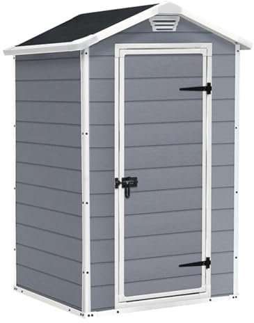 Mondo Viro Maison de jardin en résine 1 porte ''Stilos'' 129 x 103 cm 196 h, Cabane Exterieur Rangement Extérieur