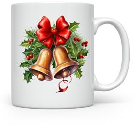 MAXIKIWI - Glatte, langlebige Keramik-Kaffee- oder Teetasse für Zuhause oder Büro – perfekt für jeden Anlass – niedliche Weihnachtsengel – 300 ml
