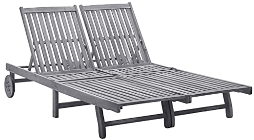 FUDUGEHMIOFWFJJ liegestuhl,liegestuhl Garten,saunaliege,2-Personen-Sonnenliege Akazie MassivholzGeeignet für Garten, Pooldeck, Terrasse, Wohnzimmer