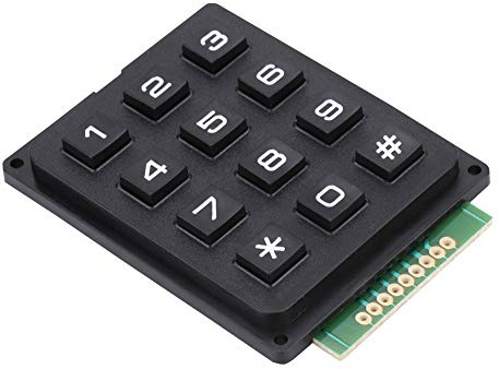 Yosoo Teclado 4x3 con 12 Teclas, Teclado 3x4 Módulo de Teclado Externo con 12 Teclas, Fácil Comunicación con Cualquier Microcontrolador, Tamaño Pequeño, para Proyectos MCU Teclados de