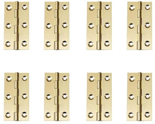 8Pcs Brass Door Hinges,2.5inch Heavy Duty Folding Hinges,for Gate,Window,Drawer