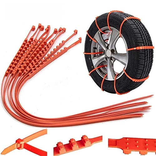 Universal Emergency Traction Snow Tire Chains Anti-Skid Nylon Cable Tie for Security Winter Driving Car Truck SUV Mowers Passenger Car Snow Chains Reusable Anti Snow Chains of Car (40)