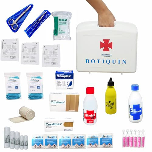 DEPALMERA Pharma✙ Botiquin de Primeros Auxilios Hogar y Trabajo Completo Homologado para Realizar Primeras Curas de Emergencia, Botiquín Casa Viaje Supervivencia 31x27x8cm