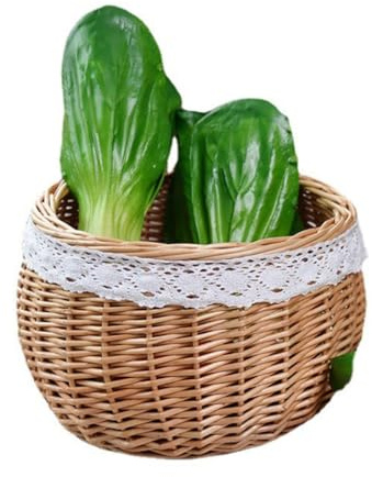 ZLSNOBLE Rattan Eierkorb Zum Sammeln Von Frischen Eiern,Handgefertigter Sammelkorb Mit Griffen Picknickkorb,Erntekorb,Brotkorb