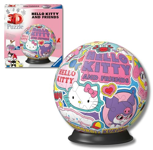 Ravensburger - Puzzle 3d Hello Kitty 72 pezzi, Puzzle 3d bambini 6 anni o più, Giochi bambini 6 anni, Collezione Hello Kitty, Giochi divertenti, Idee regalo