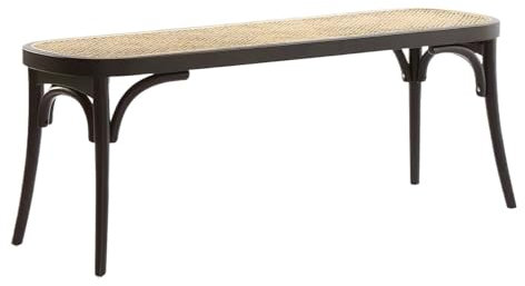 Huangj-0527 Sitzbank für Schlafzimmer Wohnzimmer Rattan-Stuhl, Bank, Massivholz, Esszimmerstuhl, Zuhause, Freizeit, natürliches Rattan, Nachttisch, Hocker, Schuhbank Bettbank(Schwarz)