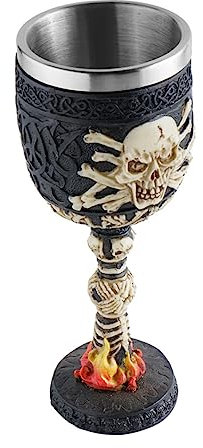 VOSAREA 1pc Verre à Vin Tête De Mort Cocktail Tasses Gobelet En Buvant Verres à Vin Rétro Tasse De Voyage Boire Buveur Vin De Communion Piscine Calice De Vin Verres à Boissons Résine Black