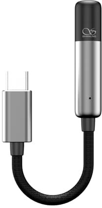 Shanling UA Mini USB DAC with LED Display, Audio Cable, High Resolution 3.5 mm Headphone Amplifier for Smartphones/PC/Laptops/Gamers