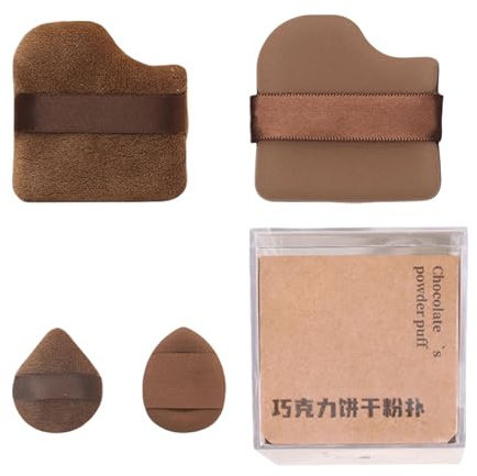4/6 Stück kleine Daumen Kosmetik Puff Schokolade Keks Puderquaste Nass Trocken Finger Puderquaste Schönheit Make-up Werkzeug
