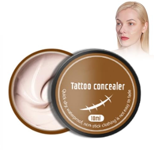 Hppsctink Tattoo Concealer, 10ml Tattoo-Concealer & Reparatur-Creme, Körper-Tattoo-Narben-Abdeckung, Unsichtbarer Abdeckstift, helle Farbe, cream5
