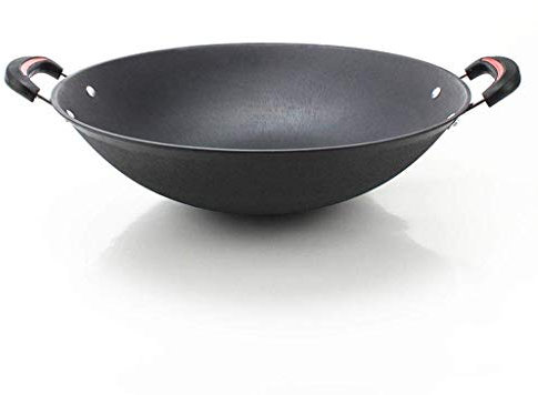 GAOAZHEN Sartén fácil de Limpiar, sartén de Hierro Fundido, Olla Grande, Wok de Fondo Redondo, sartén Antiadherente de Doble Oreja sin Revestimiento, Cacerola, ollas de Cocina seleccionadas, utensili