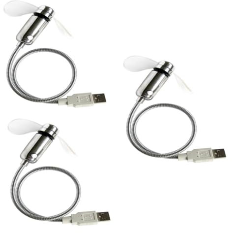 SHINEOFI 3 Piezas Ventilador USB con LED Luminiscente Mini Ventilador Portátil Oficina y Hogar Pantalla Real Función Silenciosa Alimentado por USB