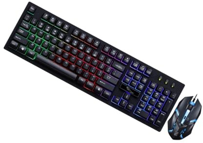 KOMBIUDA 1 Juego Ratón Mecánico USB Gaming Kit Ergonómico Pc Accesorios de Oficina y Resistente y Duradero