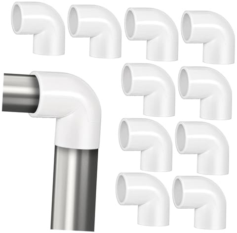 HOMSFOU Raccordi Gomito Pvc 90 Gradi 10 Pezzi Bianco per Tubi Acqua Connessione Facile e Prestazioni Stabili per Impianti Idraulici Domestici