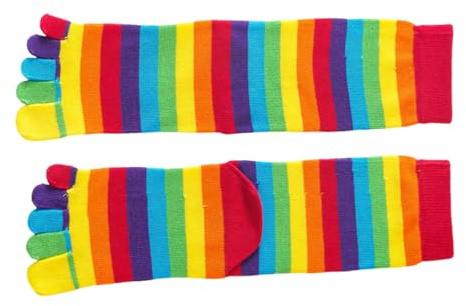 YiQinzcxg Chaussettes colorées arc-en-ciel pour femmes - Chaussettes à orteils fendus - Chaussettes d'hiver à cinq doigts - Tubes centraux séparés - Cadeau, c, taille unique