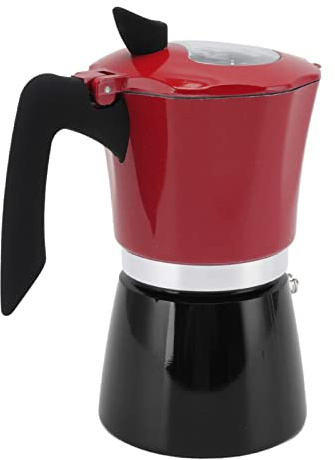 Haofy Macchina per caffè da 6 Tazze Portatile in Alluminio con Coperchio Trasparente - Tradizionale Macchina per caffè Italiana per Fornello da Campeggio a Gas Elettrico a Induzione da Viaggio per