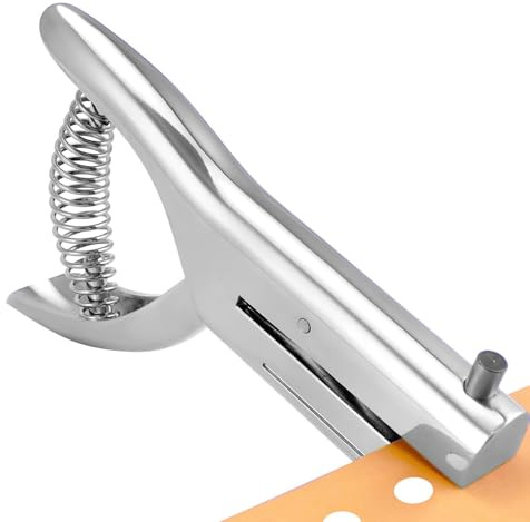 Hålstans 6 mm ett hål, metallhåltång papper silver högpresterande håltång för upp till 20 ark kort, PVC och pärm zinklegering