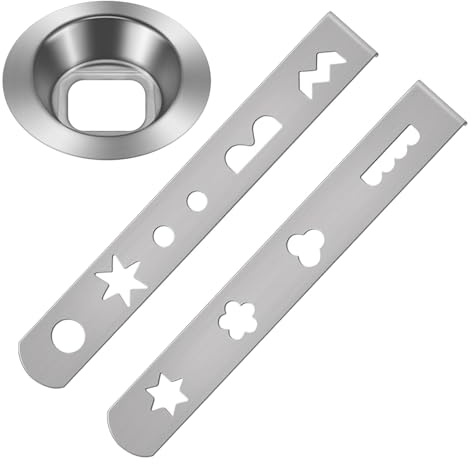Ruvan 2 Stück Spritzgebäckaufsatz, 8-Formen Edelstahl-Düse Mit Verbindungsring, Für Küchenmaschinen Serie 4, Serie 2, MUM4, MUM5, Fleischwolf Notwendig, Vier Keks Formen, Spülmaschinenfest, Edelstahl