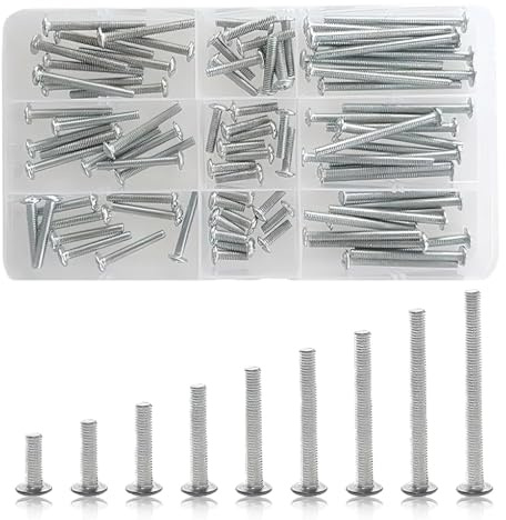 YCSHIPO M4 Cabinet Door Knobs Screws Set, 90 Pcs Assorted Machine Bolts, Fixing Handles for Kitchen, Drawer, Cupboard, Bathrooms(12/16/20/25/30/35/40/45/50mm)