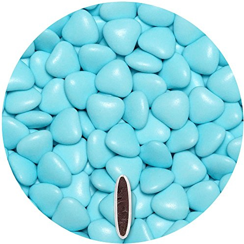 EinsSein 0,5kg Schokoherzen Dragees medium hellblau glanz Gastgeschenke Hochzeit, Taufe, Kommunion, Kindergeburtstag | Schokodragees, Dragees in Herzform bzw. Schokolinsen als Ersatz für