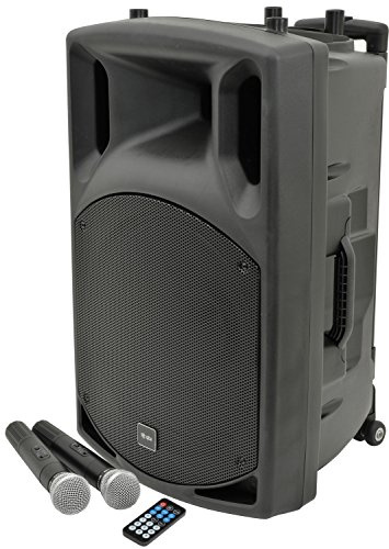 QTX AVL315 QX15PA 15 PORTABLE PA BUILT-IN AMPLIFIER W/USB/SD/FM, VHF HANDHELD MIC & BLUETOOTH®