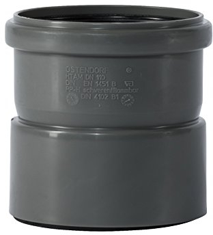Ostendorf HTsafe Aufsteckmuffe mit Manschette DN 110 mm HT-Rohr
