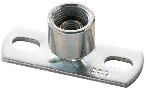 10 Stück - Grundplatte Größe 80mm x 30mm Materialstärke 3mm m8 widerstandsgeschweißt - Korrossionsschutz durch Verzinkung