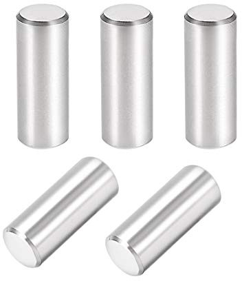 sourcing map 5 Stück Zylinderstifte Passstift 304 Edelstahl Zylindrischer Regalstützstift Befestigungselemente Silber Ton 8mm x 20mm