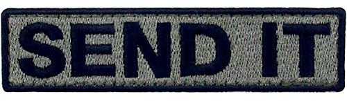 EmbTao Send It broderad lapp taktisk morale applikation fästkrok och ögla emblem, svart och oliv