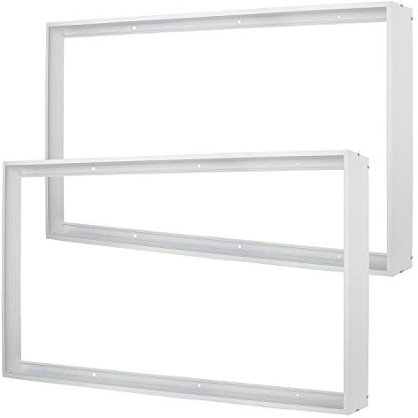 Zevnico 4x2FT Surface Mount Kit, 2 Set Aluminium Surface Mounting Bracket Kit, 4' by 2' Ceiling Mount Frame, for 48x24 LED Flat Panel Light, Drop Ceiling Troffer Light Fixtures (Pack of 2)