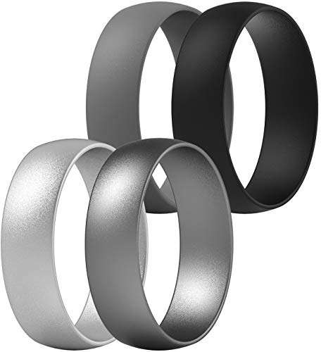 ThunderFit Silicone Band Rings, 7 Bands / 1 Band Wedding Bands for Men & Women 6mm Wide - 1.65mm Thick | 1.65mm Thick, for Him and Her, Available in 1, 2, 3, 4, 5, 6 & 7 Packs, Comfortable Fit, Durable Silicone, for Everyday Wear