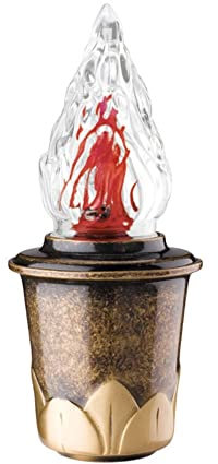 REAL VOTIVA FONDERIE D'ARTE Lampada in Bronzo - Finitura Glitter e Bronzo - Linea Calice (cm 19, a Terreno) [T.04.1344/19]