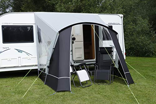 Leisurewize Helio 260 Single Pole Sunshade Waterproof Outdoor Porch Awning with Windows Easy Setup Patio & Caravan Awning, 2.35–2.5m High LWA37