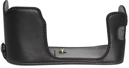 Halbschale Kameratasche kompatibel mit Fujifilm X100 Tasche Etui Kunstleder schwarz CC1768a